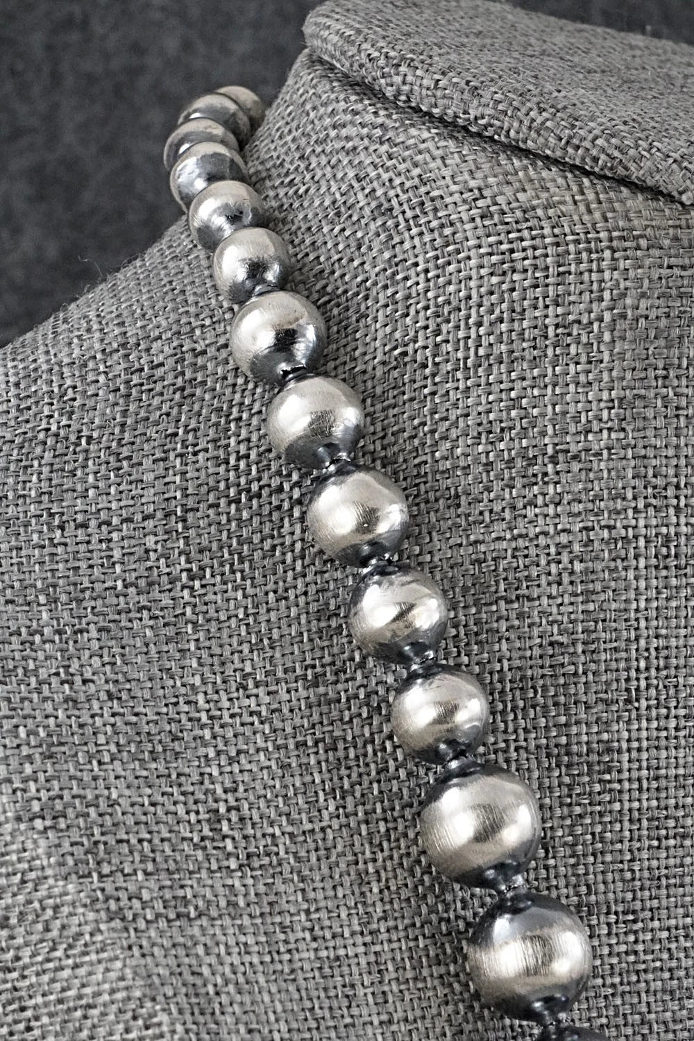 Sterling Silver Navajo Pearl Necklace & Earrings Set - Treva Jim