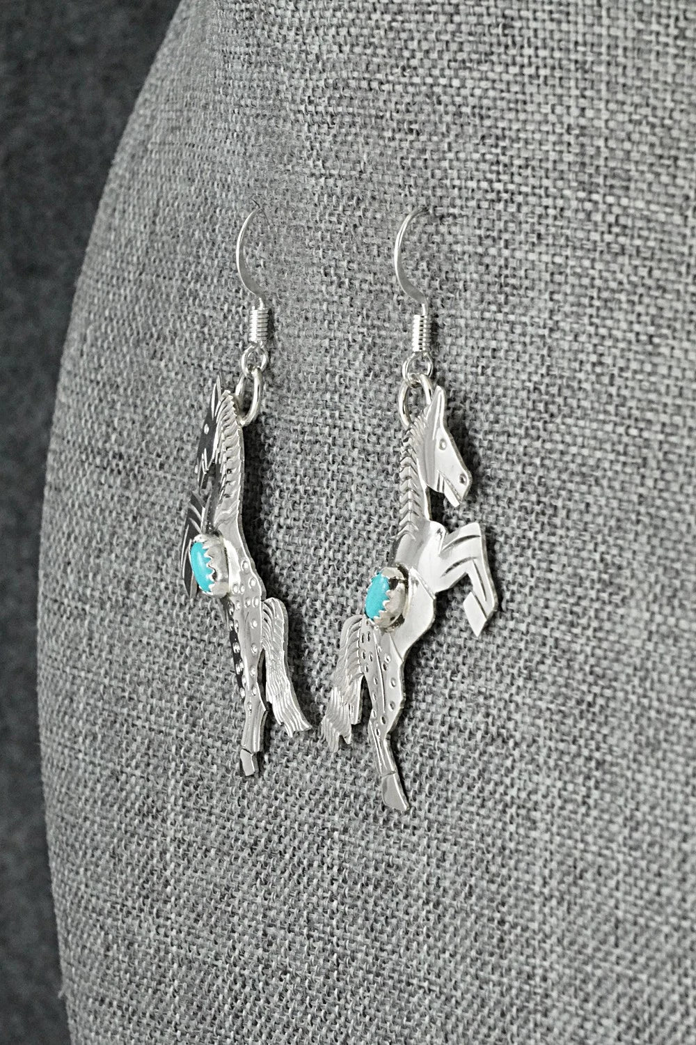 Turquoise & Sterling Silver Earrings - Louise Yazzie