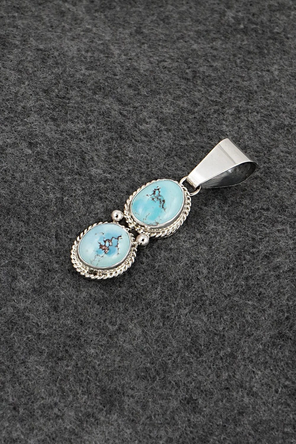 Turquoise & Sterling Silver Pendant - Eugene Gruber