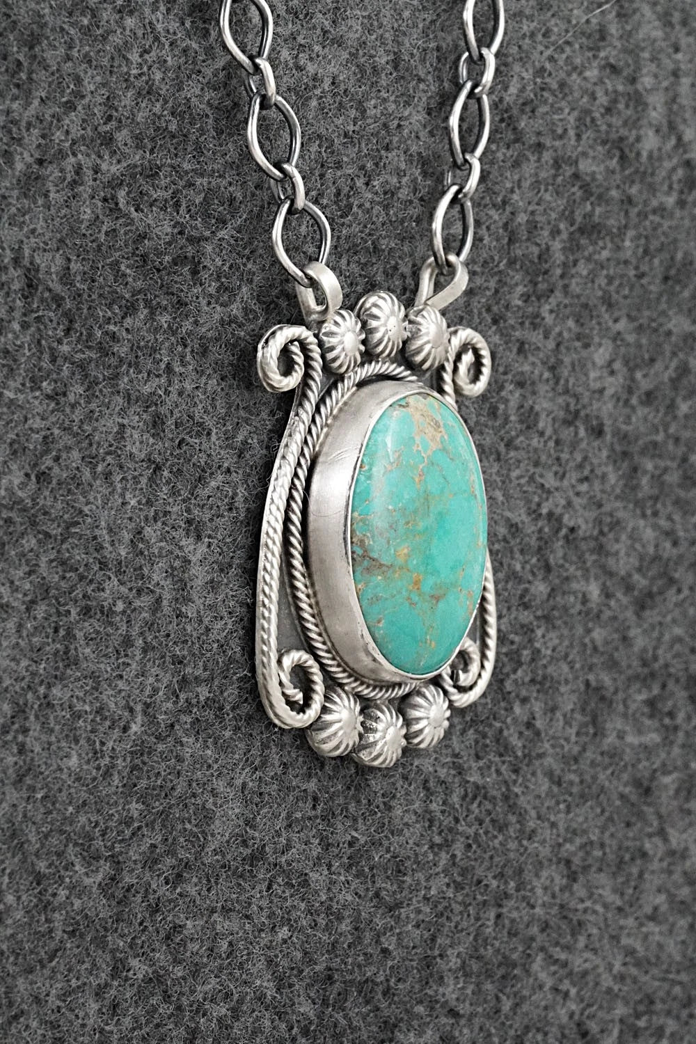Turquoise & Sterling Silver Necklace - Cordell Platero