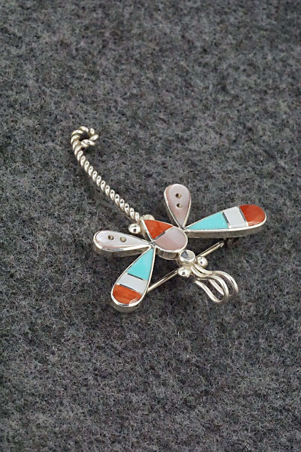Multi Stone and Sterling Silver Pendant/Pin - Lyndon Ahiyite