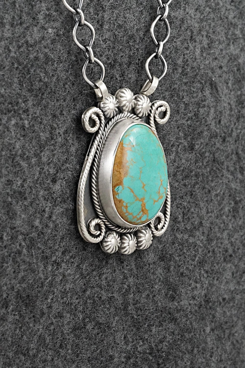 Turquoise & Sterling Silver Necklace - Cordell Platero