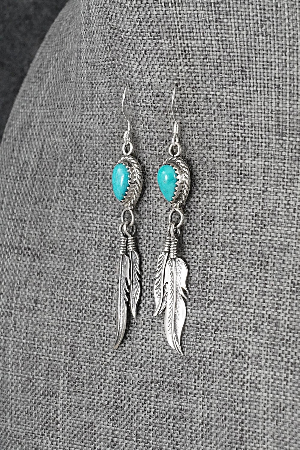Turquoise & Sterling Silver Earrings - Isabelle Yazzie