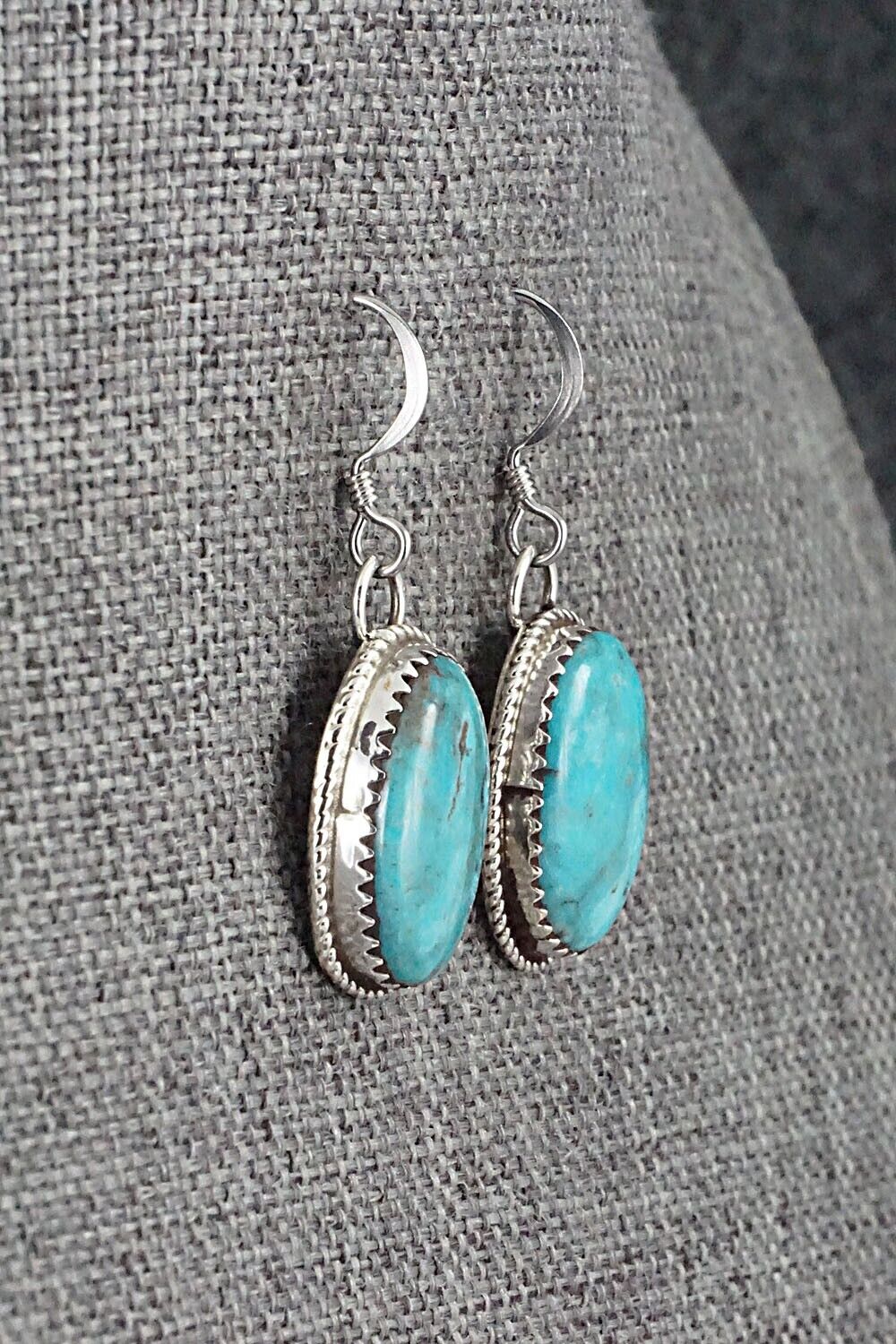 Turquoise & Sterling Silver Earrings - Ernest Hawthorne