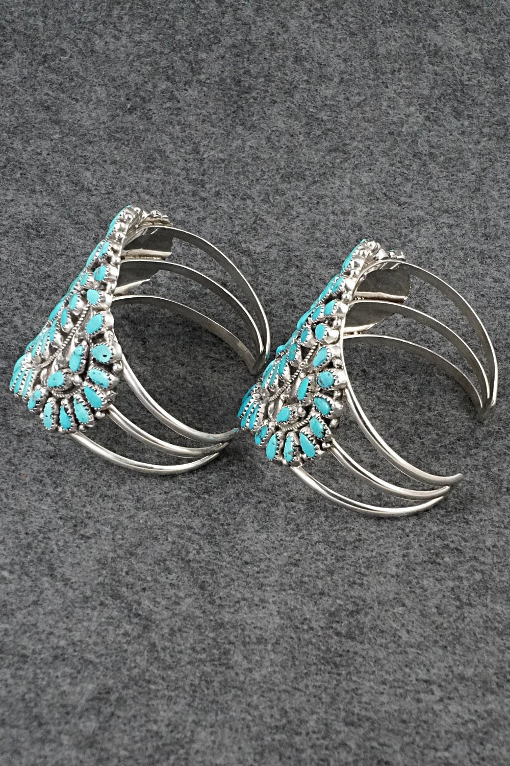 Turquoise & Sterling Silver Squash Blossom Set - Justina Wilson