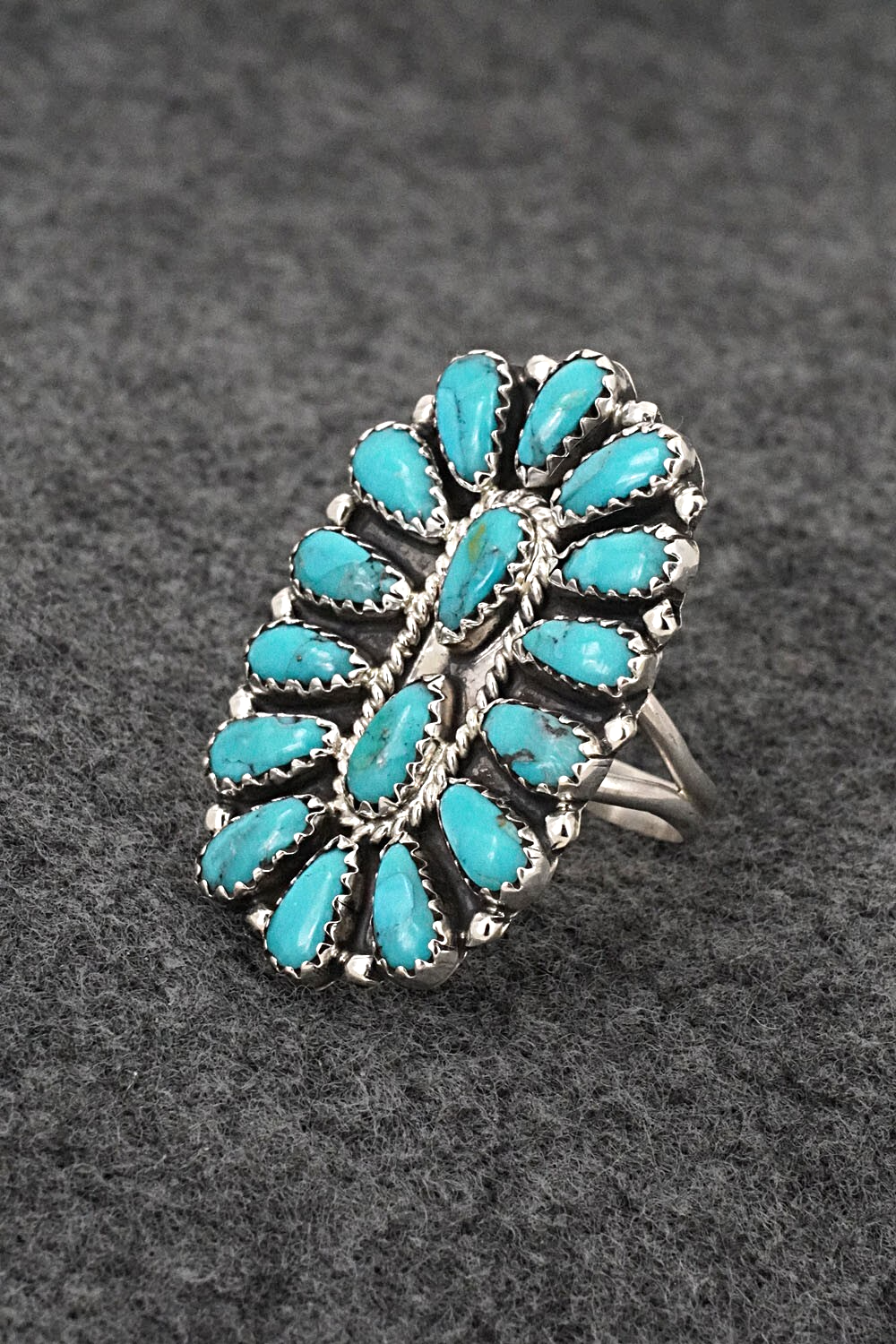 Turquoise & Sterling Silver Ring - Zeita Begay - Size 8