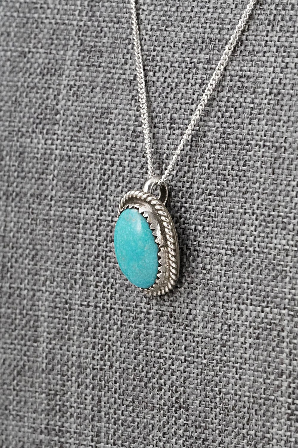 Turquoise & Sterling Silver Necklace and Earrings Set - Murray Hannaweeka