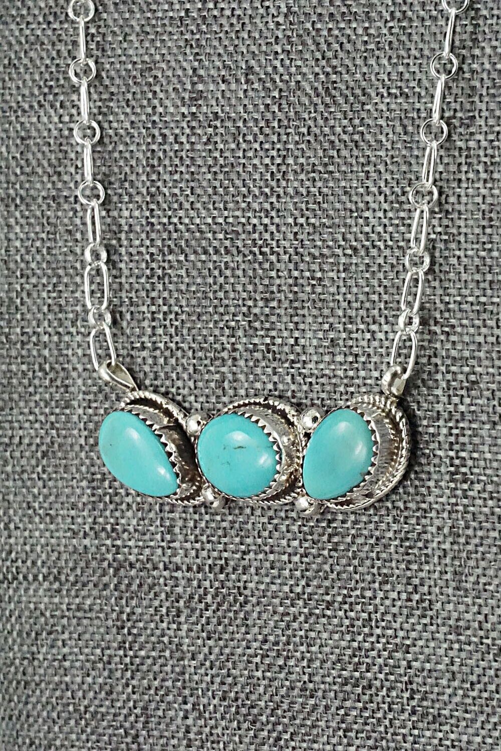 Turquoise & Sterling Silver Necklace - Ernest Hawthorne