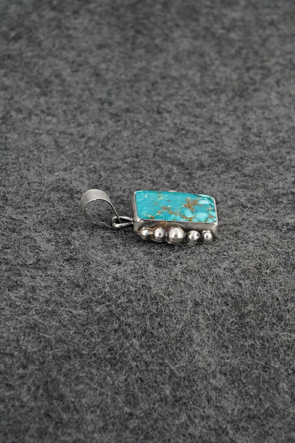 Turquoise & Sterling Silver Pendant - Eugene Gruber