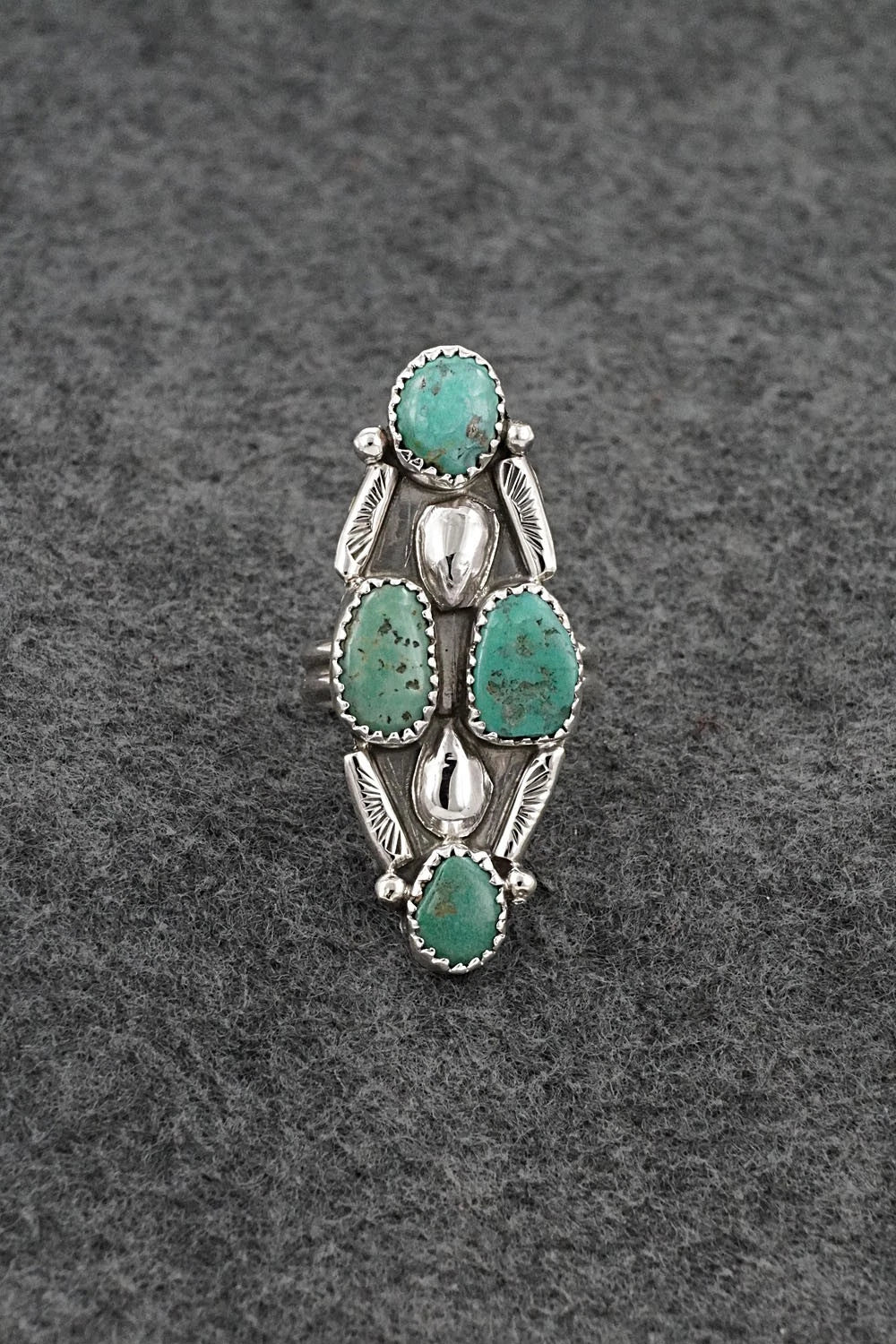 Turquoise & Sterling Silver Ring - Priscilla Reeder - Size 8