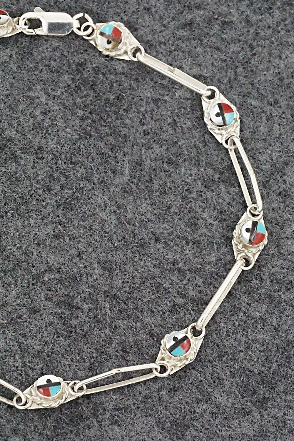 Multi-Stone & Sterling Silver Link Bracelet - Devoria Bowakaty