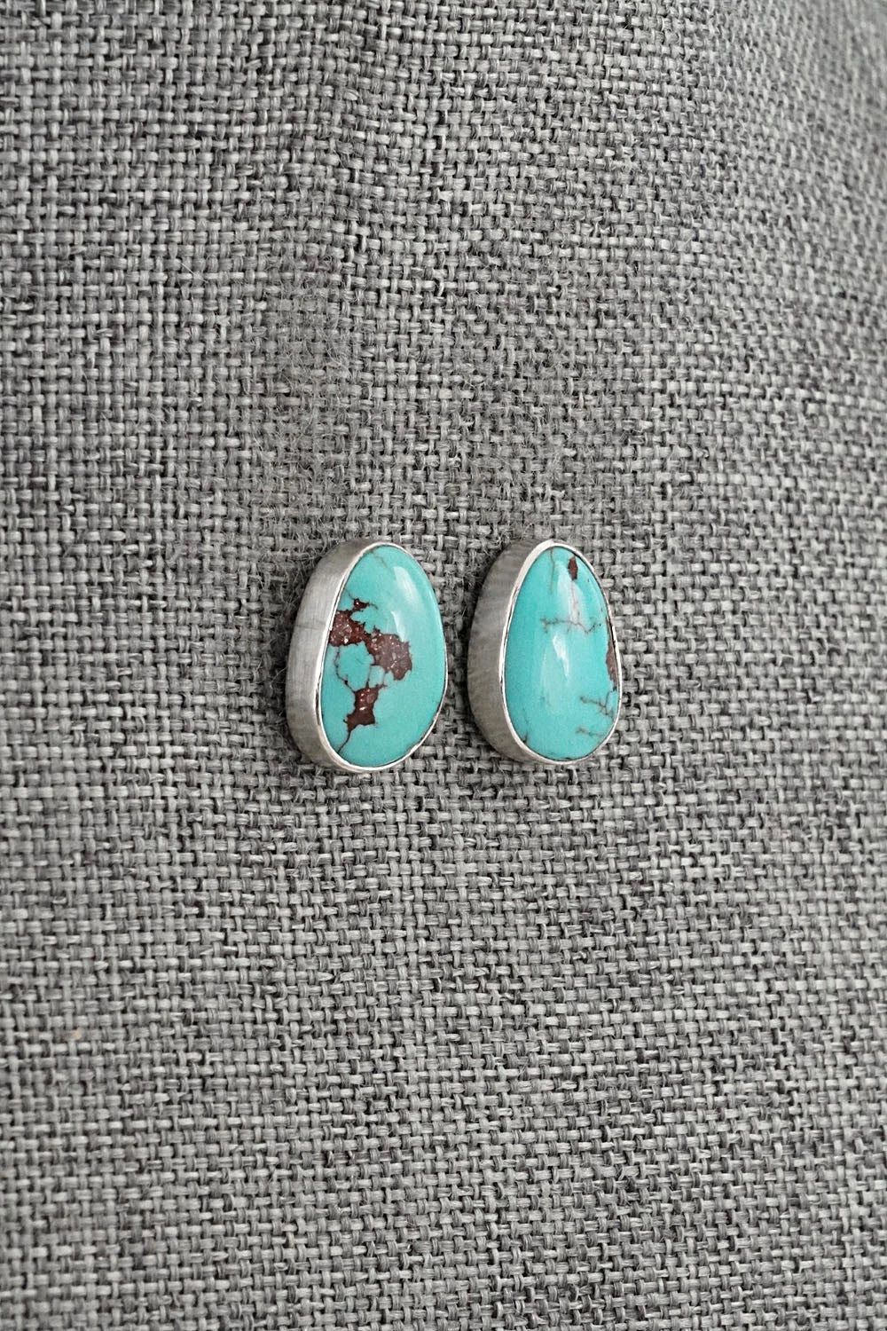 Turquoise & Sterling Silver Earrings - Eugene Gruber