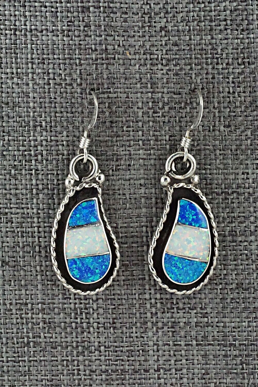 Opalite & Sterling Silver Inlay Earrings - Susie Lowsayatee