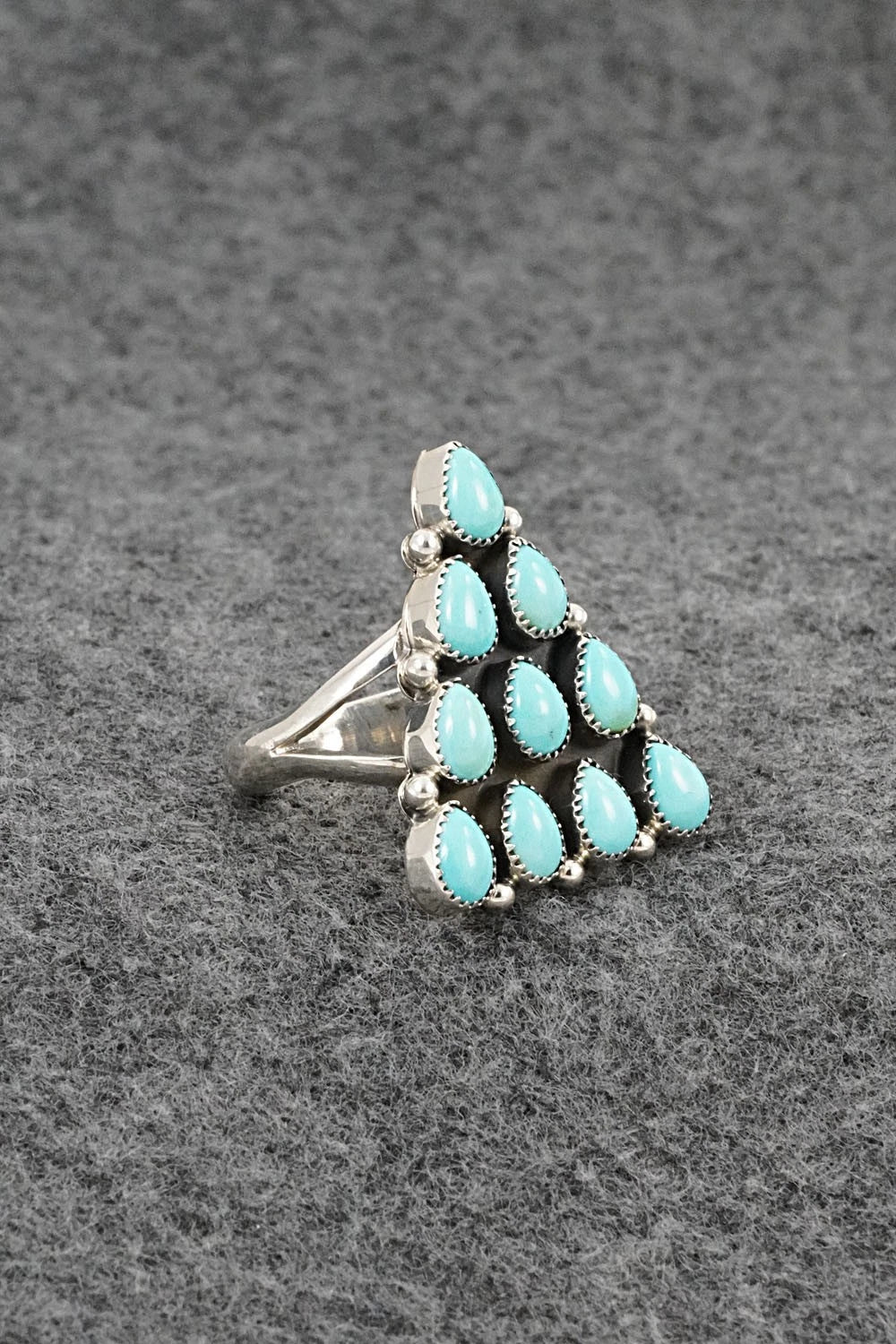 Turquoise & Sterling Silver Ring - Loretta Delgarito - Size 9
