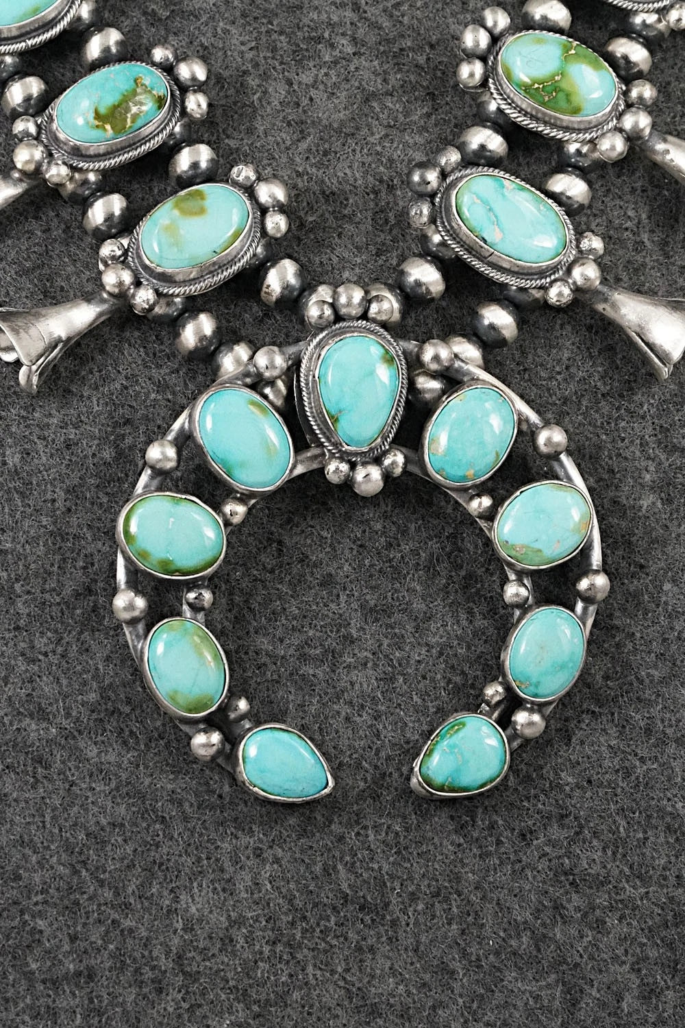 Turquoise & Sterling Silver Squash Blossom Set - Darrin Livingston
