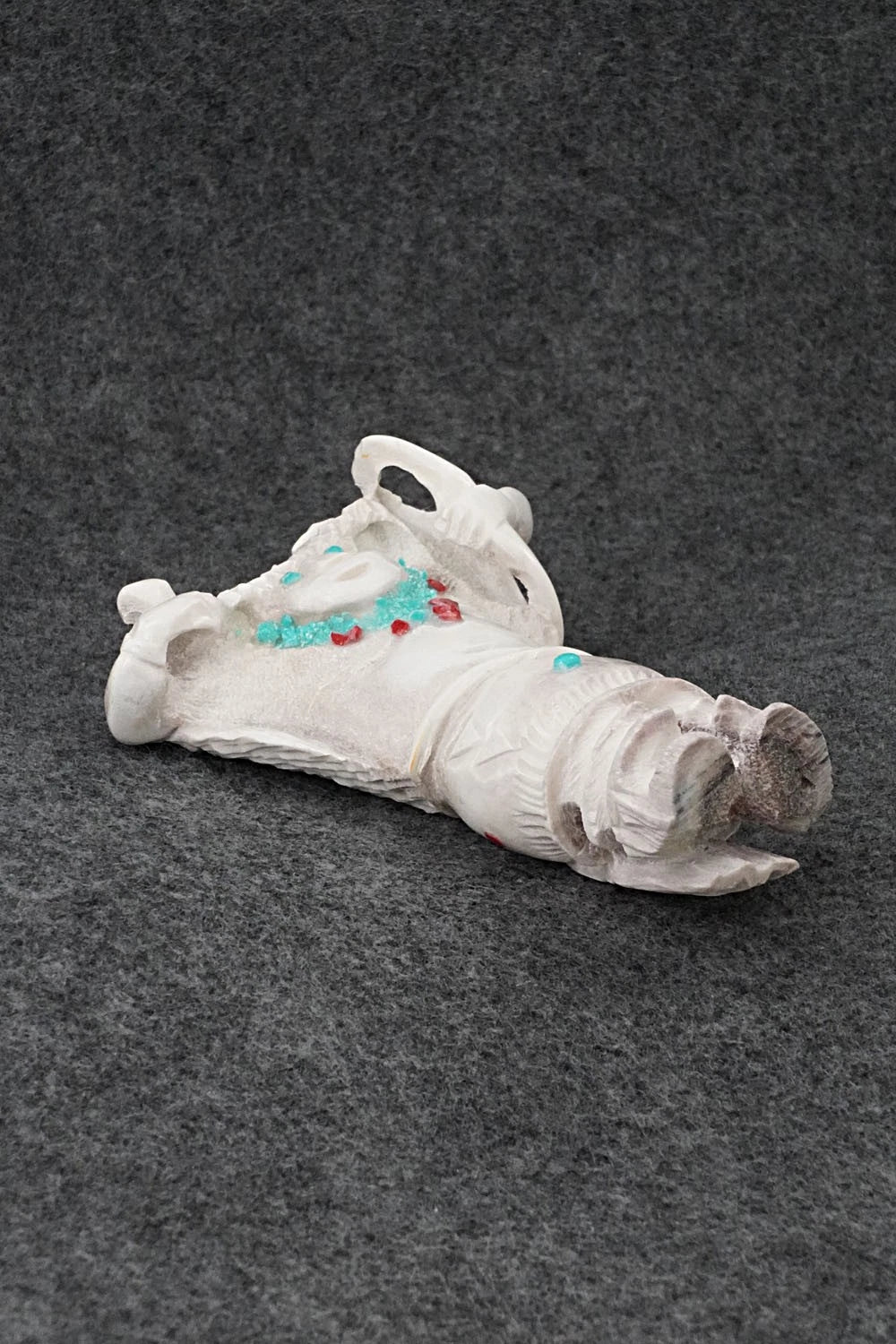 Buffalo Dancer Zuni Fetish Carving - Marlon Lowsayate