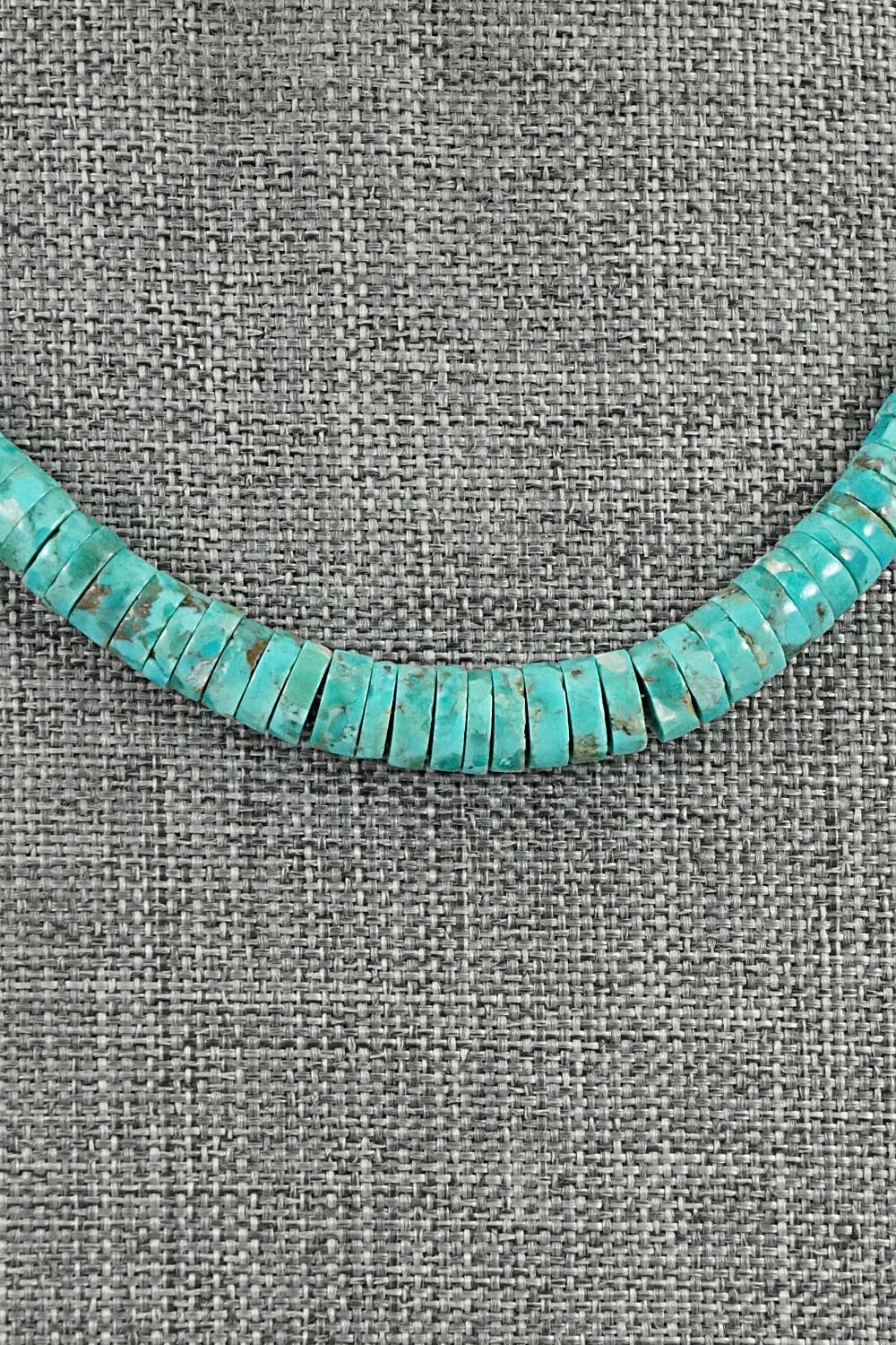 Turquoise & Sterling Silver Necklace 17" - Doreen Jake