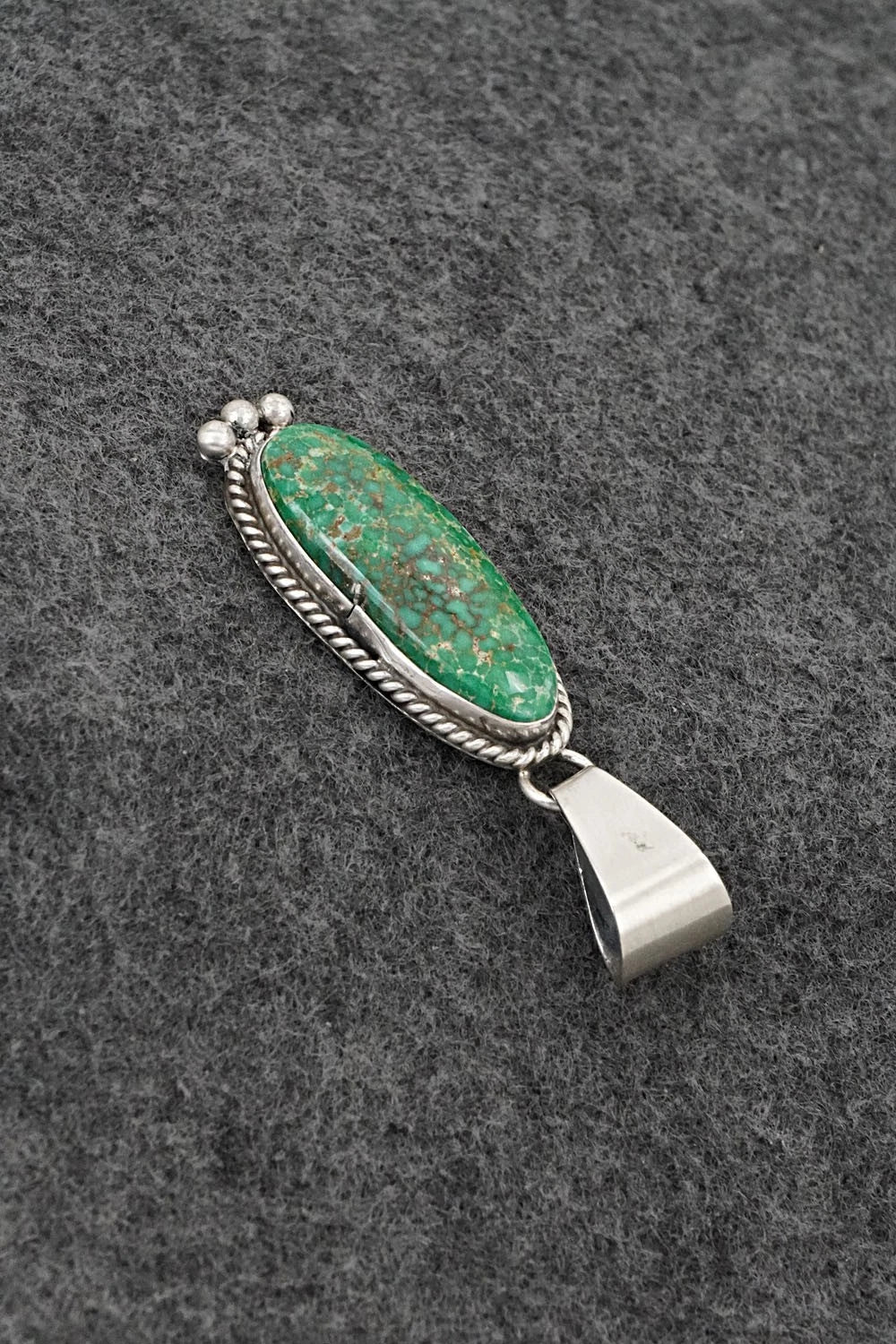 Turquoise & Sterling Silver Pendant - Eugene Gruber