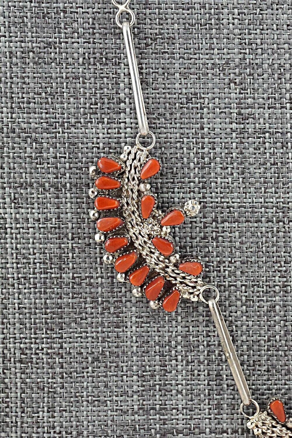 Coral & Sterling Silver Necklace Set - Florine Beyuka