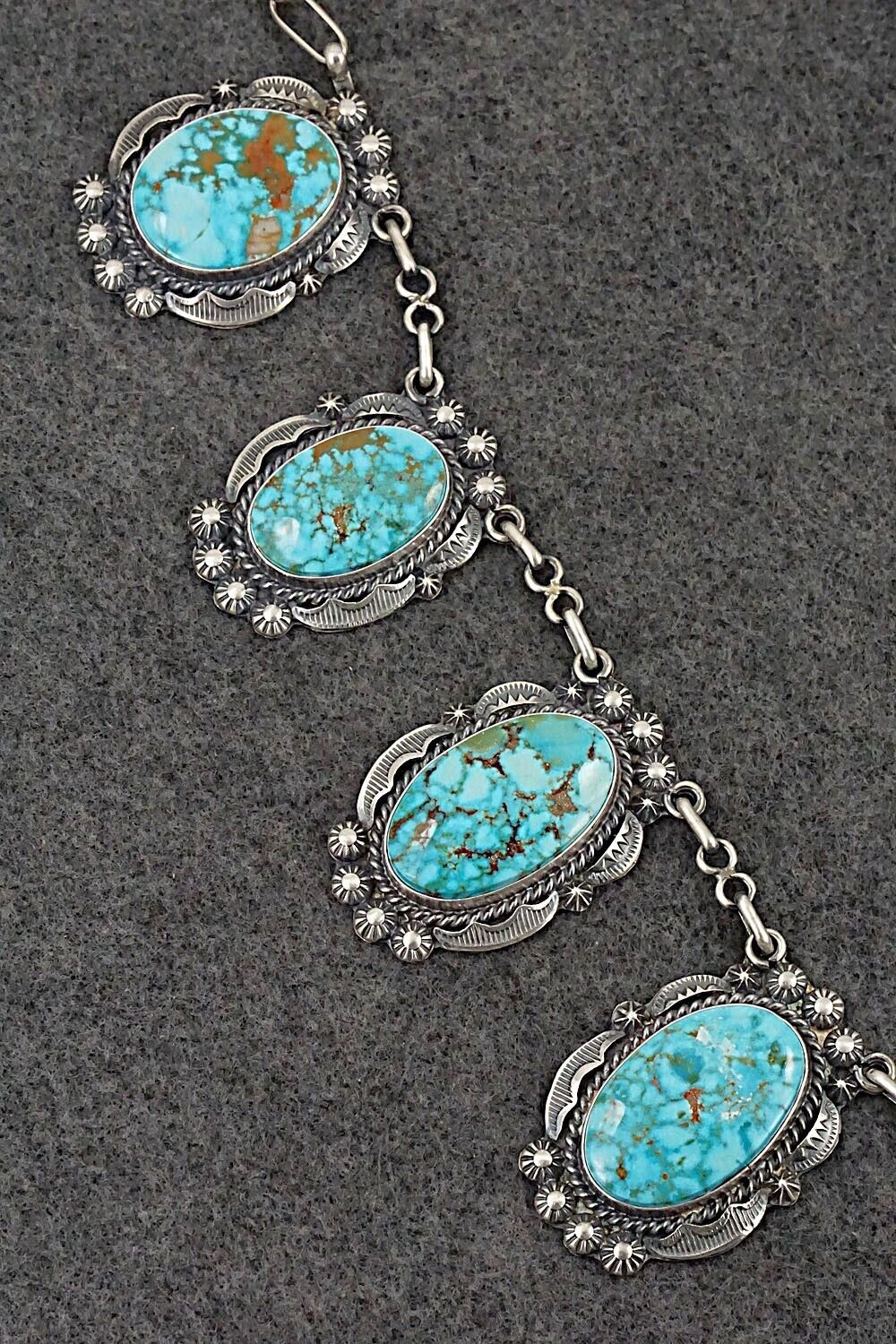 Turquoise & Sterling Silver Necklace Set - Raymond Delgarito