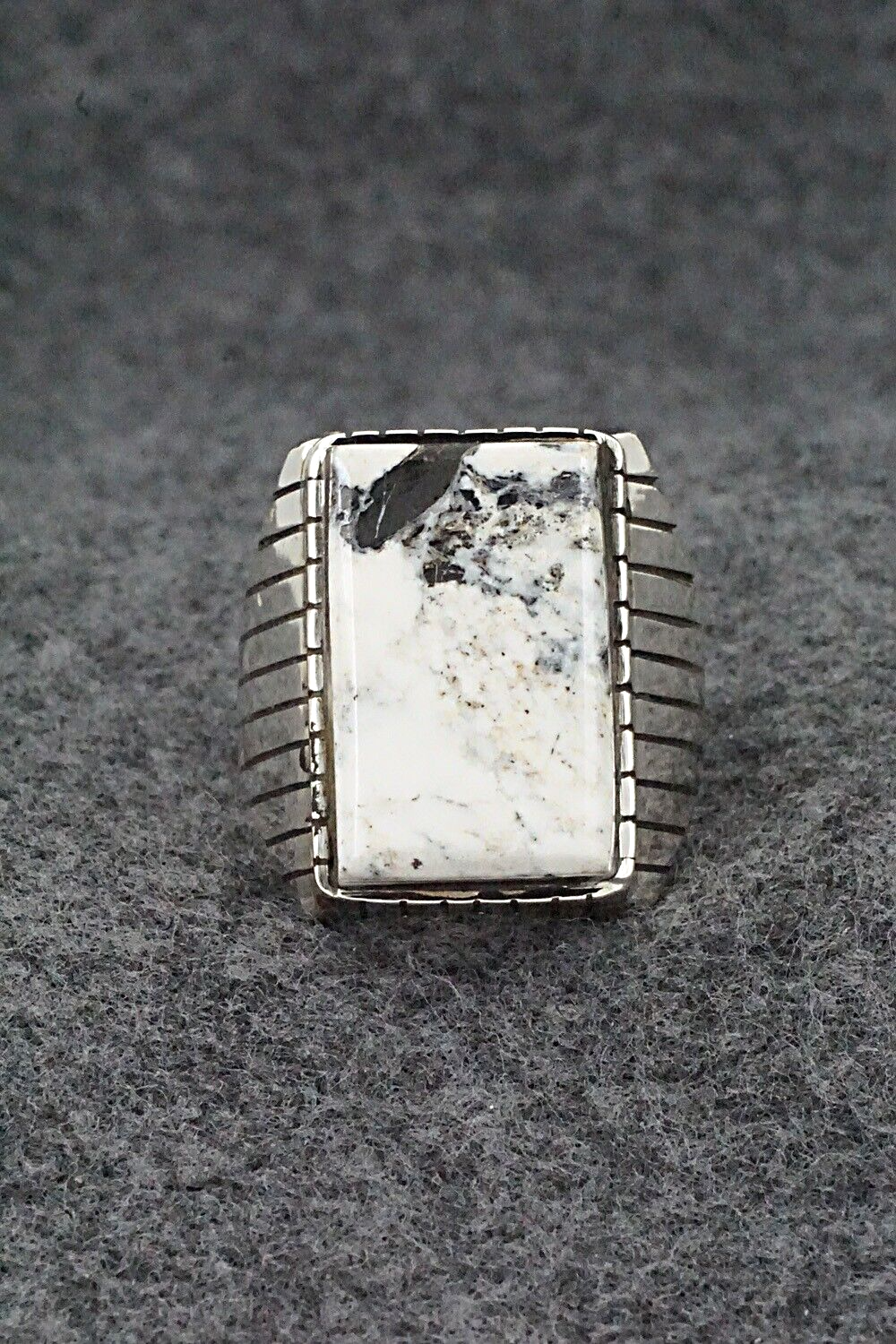 White Buffalo & Sterling Silver Ring - Trevor Jack - Size 13