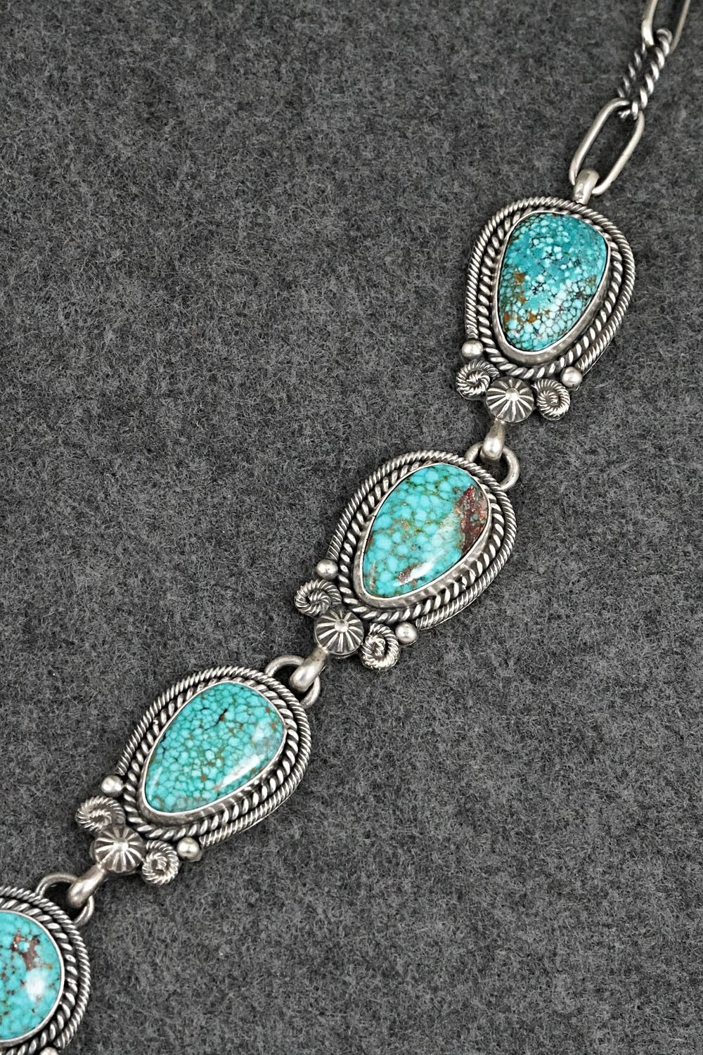 Turquoise & Sterling Silver Necklace and Earrings Set - Rosita Calladitto