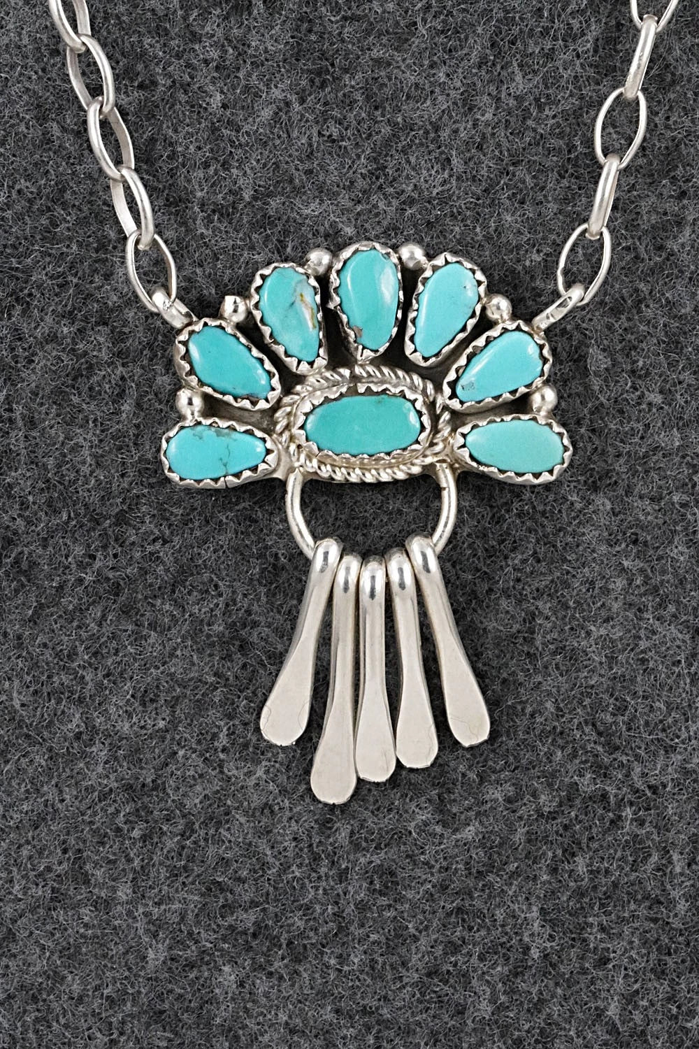 Turquoise & Sterling Silver Necklace - Justina Wilson