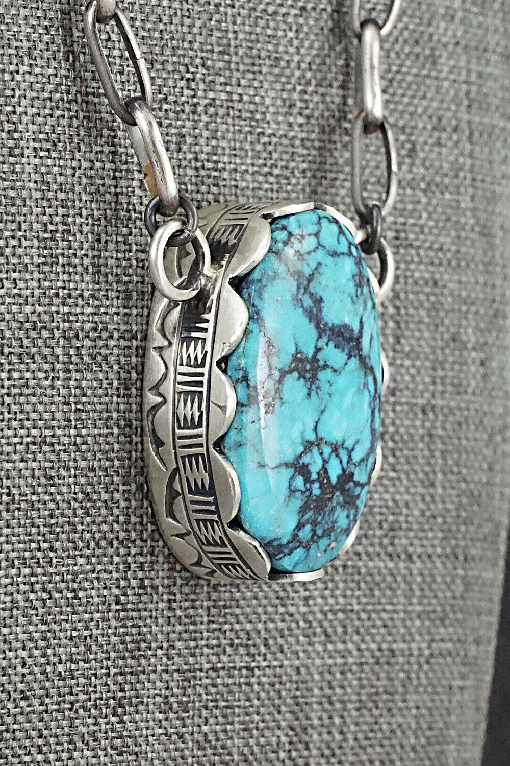 Turquoise & Sterling Silver Necklace - Paul Livingston