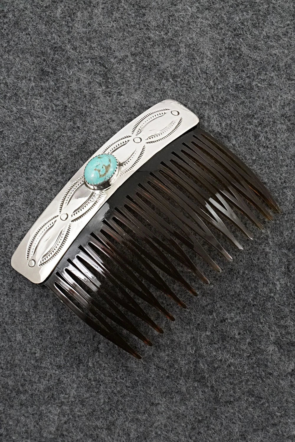 Turquoise & Sterling Silver Hair Combs - Jolene Begay