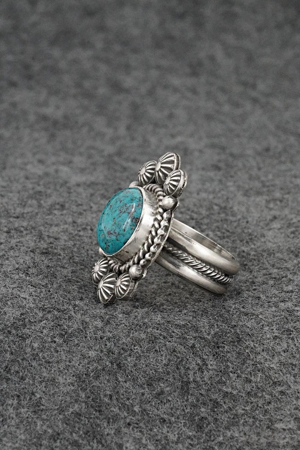 Turquoise & Sterling Silver Ring - Michael Calladitto - Size 7