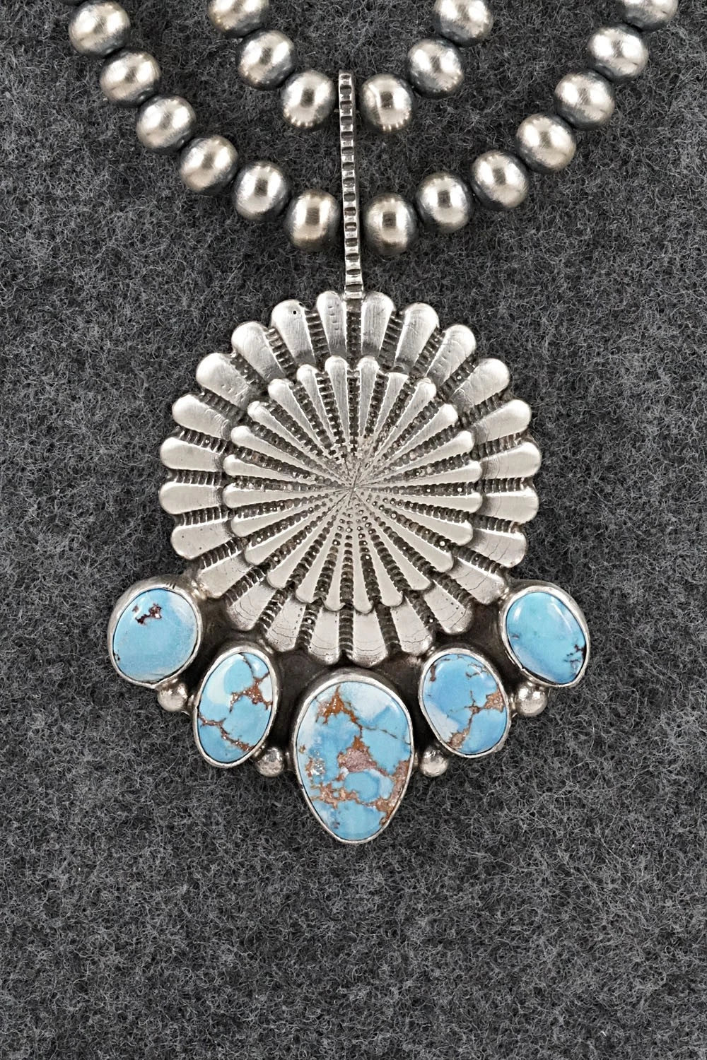 Turquoise & Sterling Silver Necklace - Tom Lewis