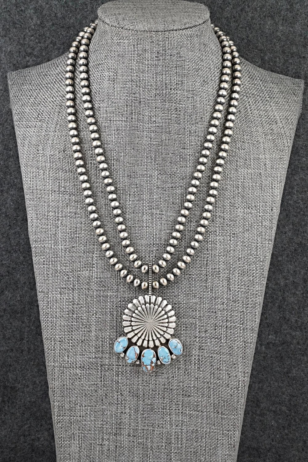 Turquoise & Sterling Silver Necklace - Tom Lewis