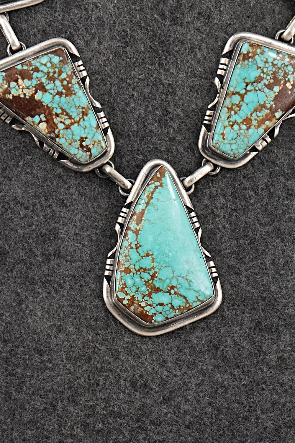 Turquoise & Sterling Silver Necklace and Earrings Set - Paul Livingston