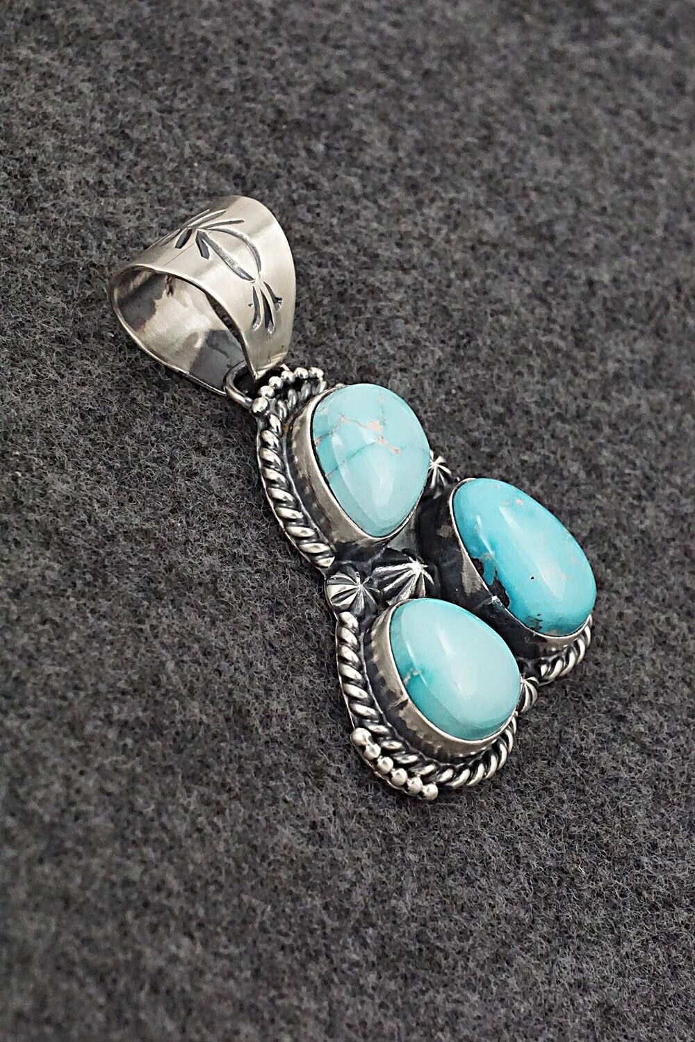 Turquoise & Sterling Silver Pendant - Raymond Delgarito