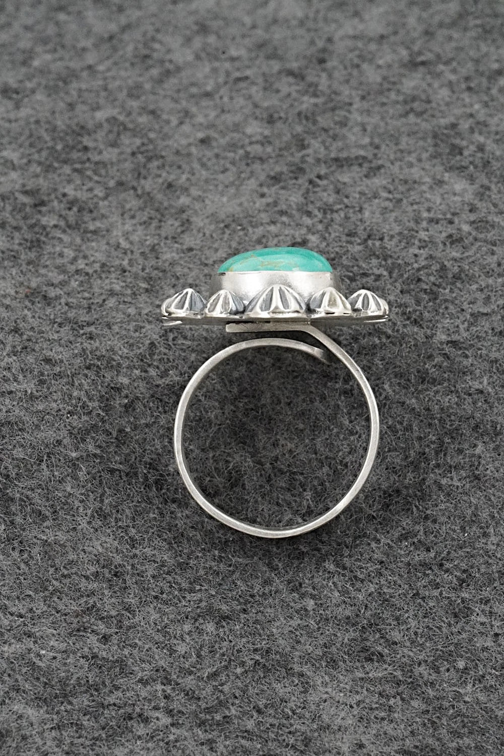 Turquoise & Sterling Silver Ring - Cordell Platero - Size Adjustable