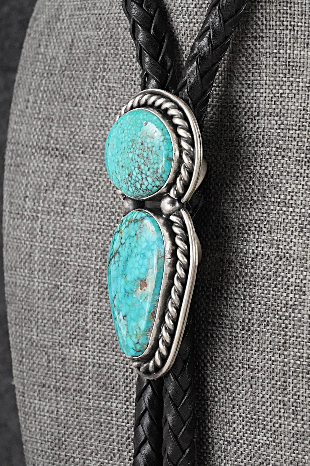 Turquoise & Sterling Silver Bolo Tie - Darrin Livingston
