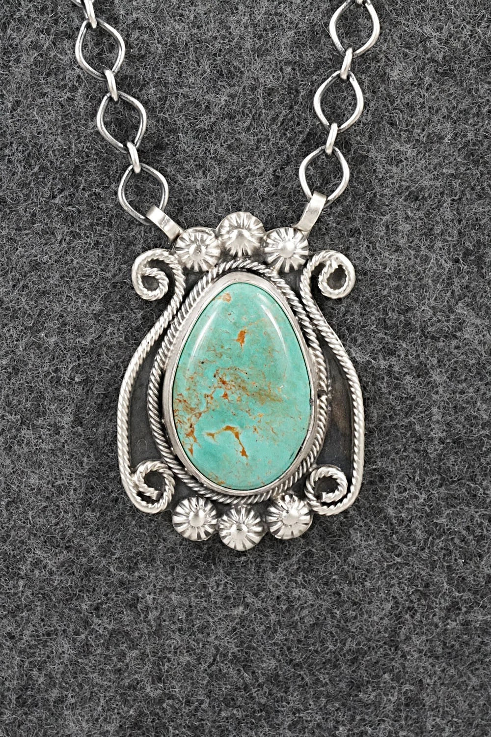 Turquoise & Sterling Silver Necklace - Cordell Platero