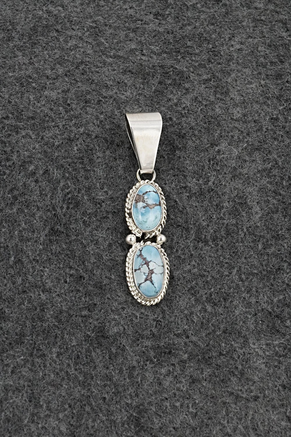 Turquoise & Sterling Silver Pendant - Eugene Gruber