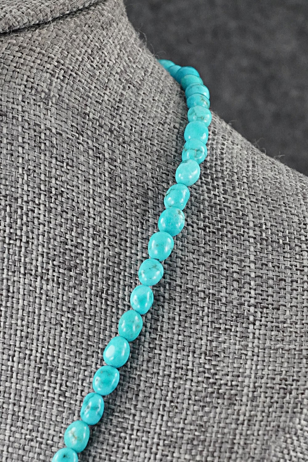 Turquoise & Sterling Silver Necklace 16" - Helen Tsosie