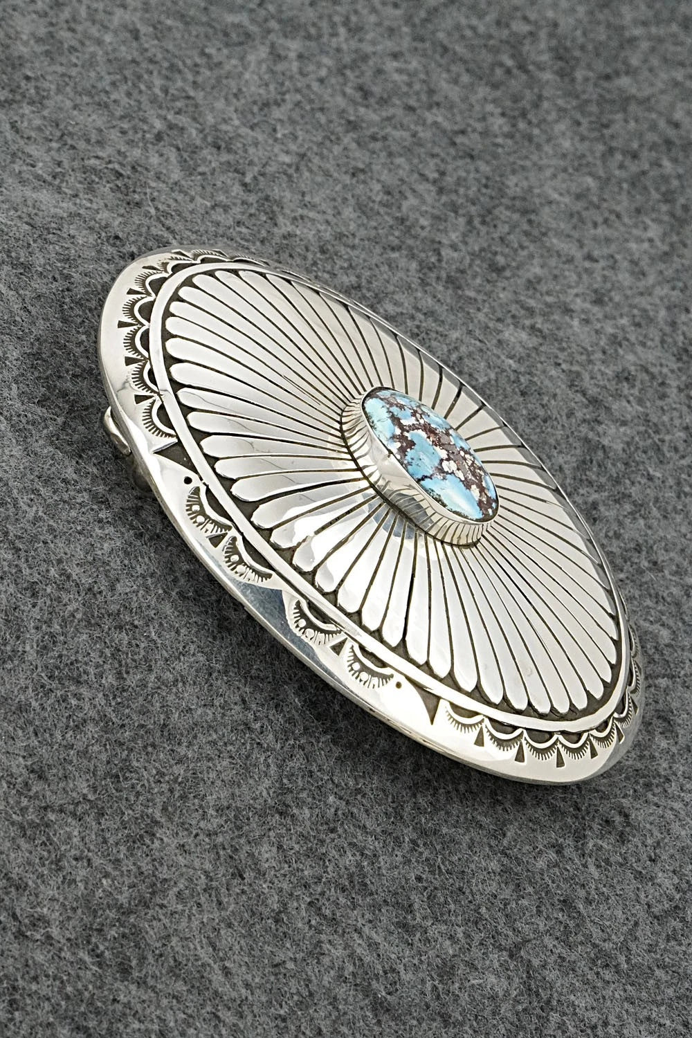 Turquoise & Sterling Silver Bolo Tie and Buckle - Charlie John