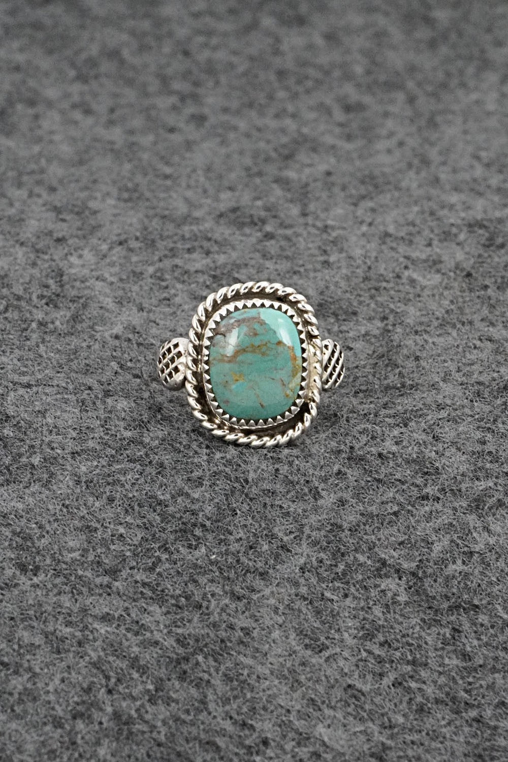 Turquoise & Sterling Silver Ring - Darius Arviso - Size 7.5