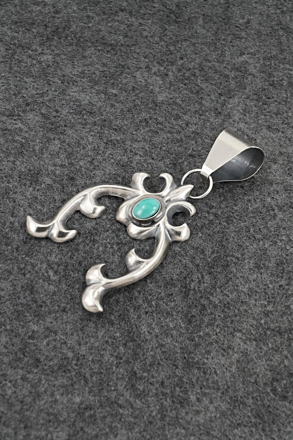 Turquoise & Sterling Silver Pendant - Eugene Gruber