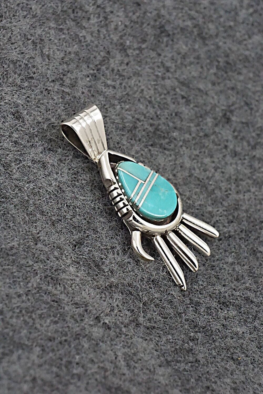 Turquoise & Sterling Silver Pendant - James Manygoats