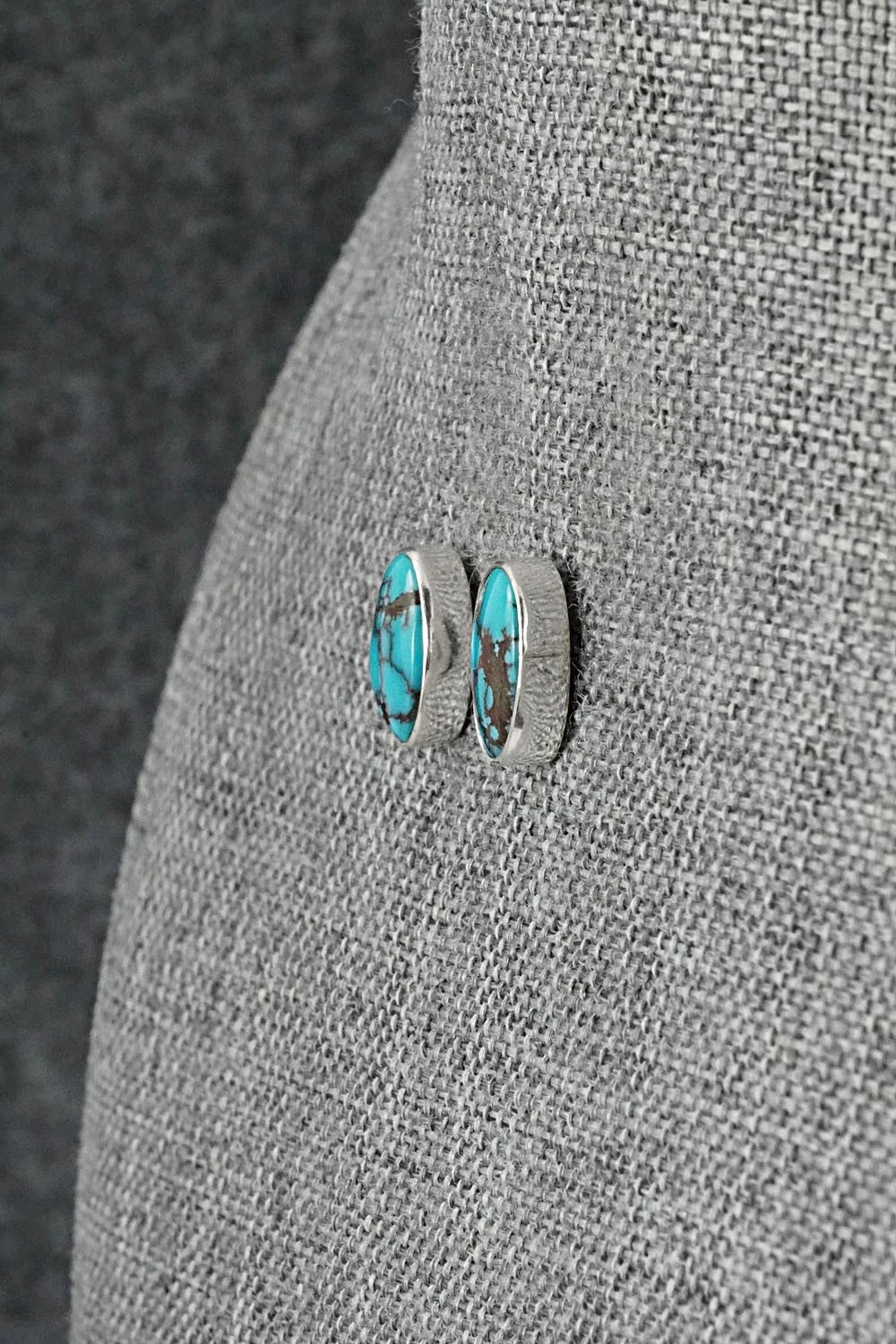 Turquoise & Sterling Silver Earrings - Eugene Gruber