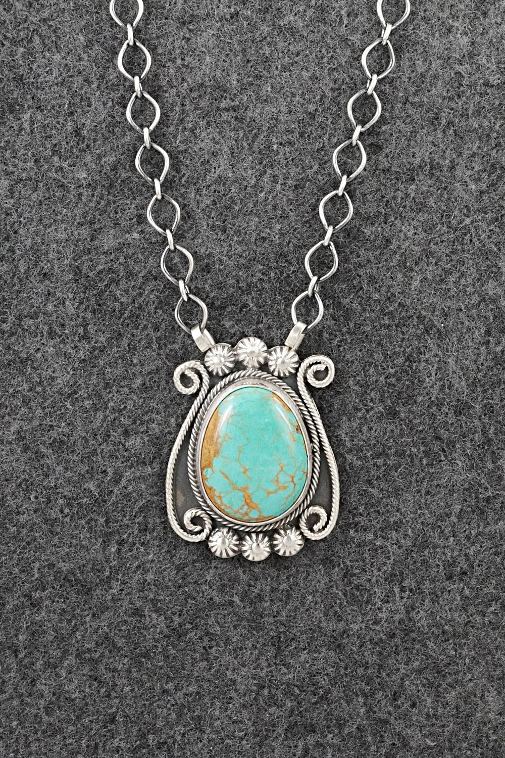 Turquoise & Sterling Silver Necklace - Cordell Platero