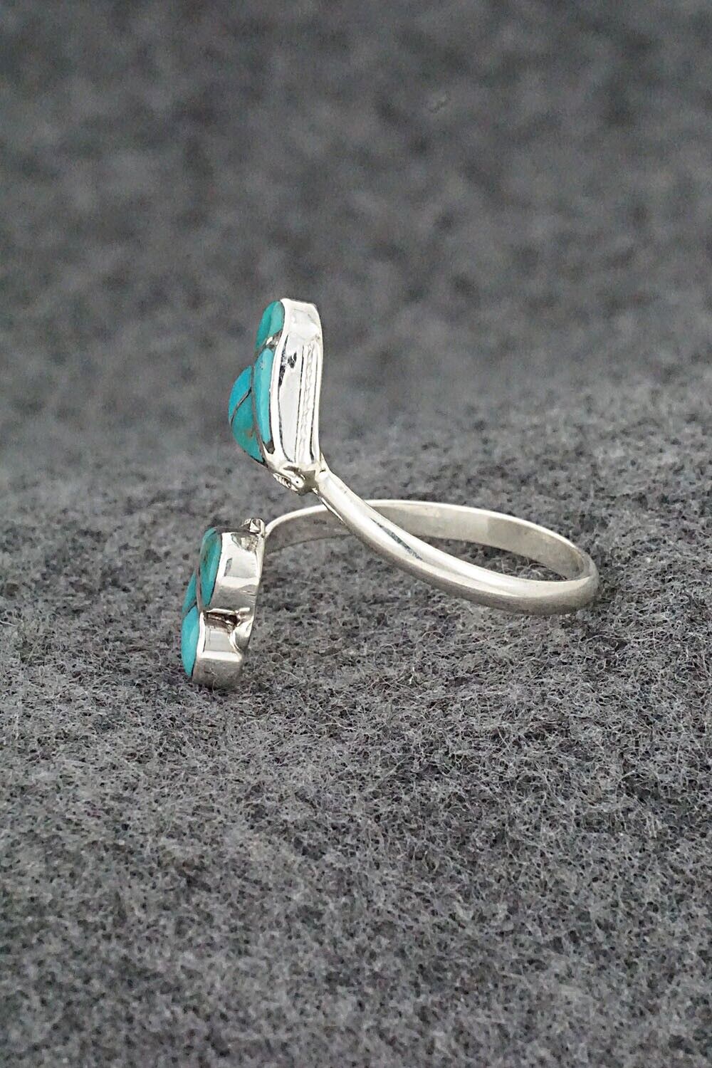 Turquoise & Sterling Silver Ring - Velda Nastacio - Size 9.5 Adj.