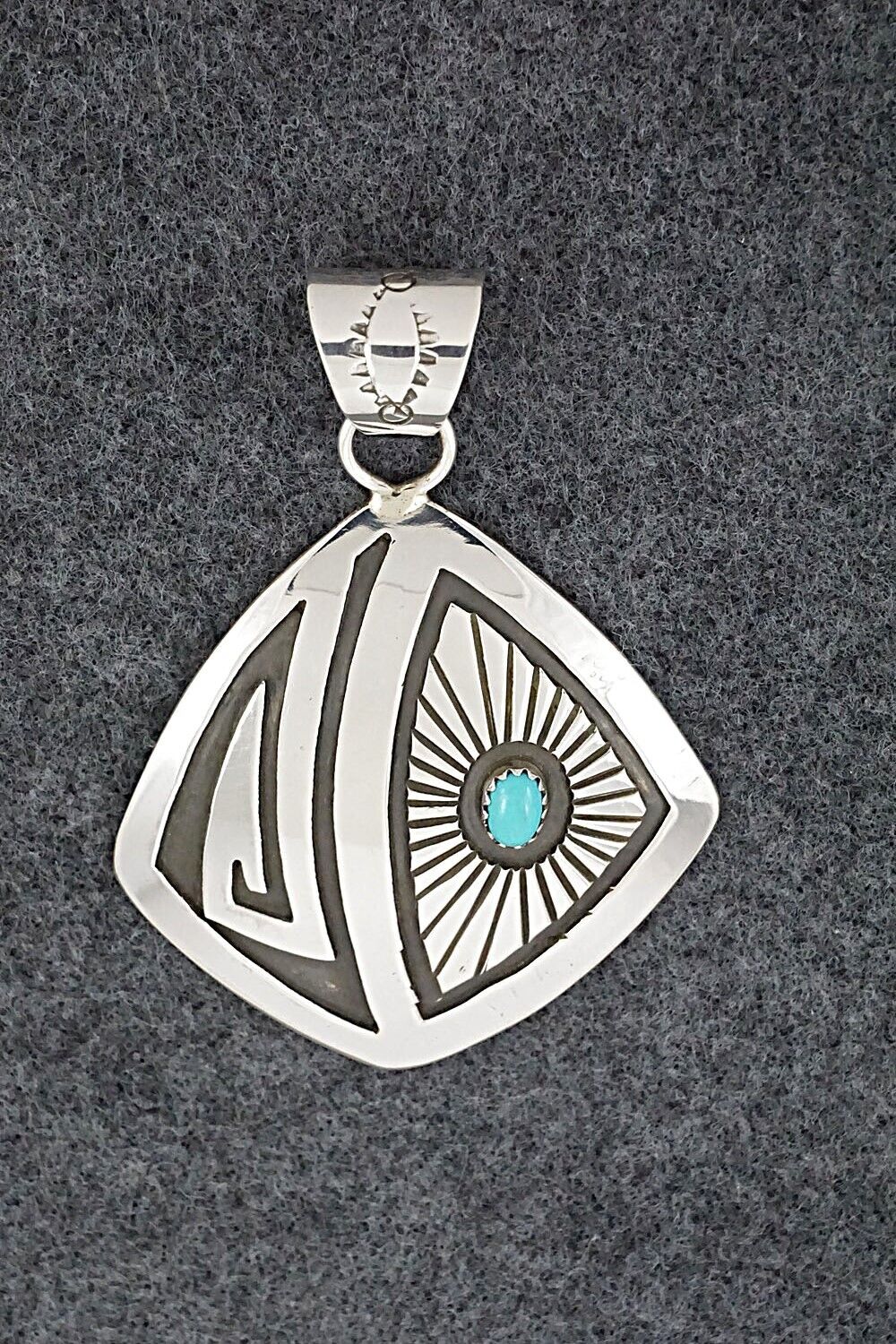 Turquoise and Sterling Silver Pendant - Rosco Scott