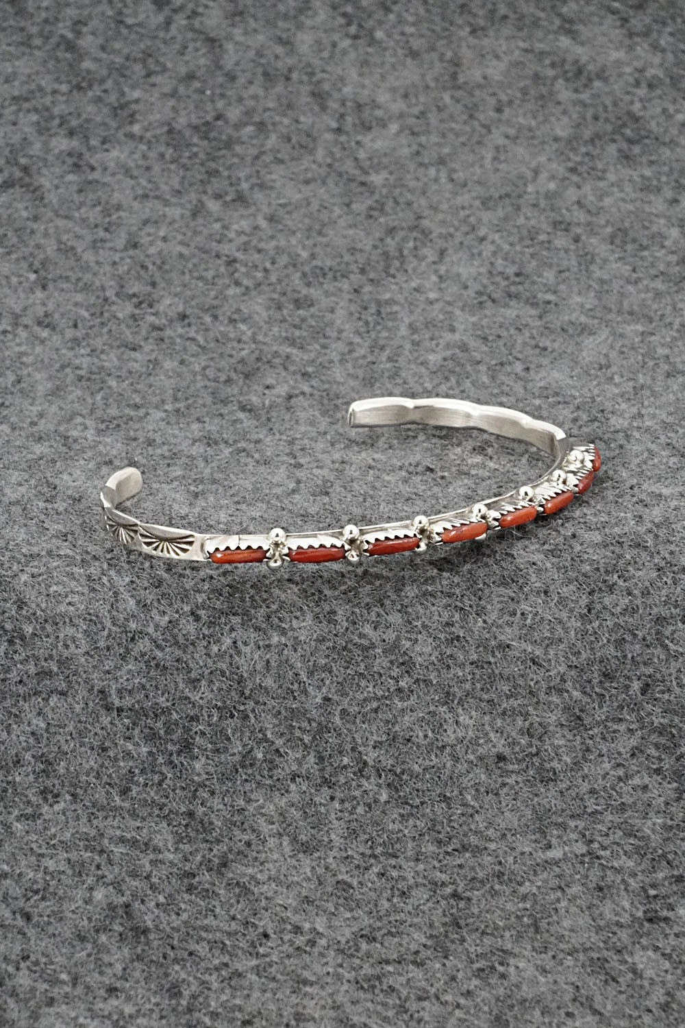 Coral & Sterling Silver Bracelet - Murray Hannaweeka