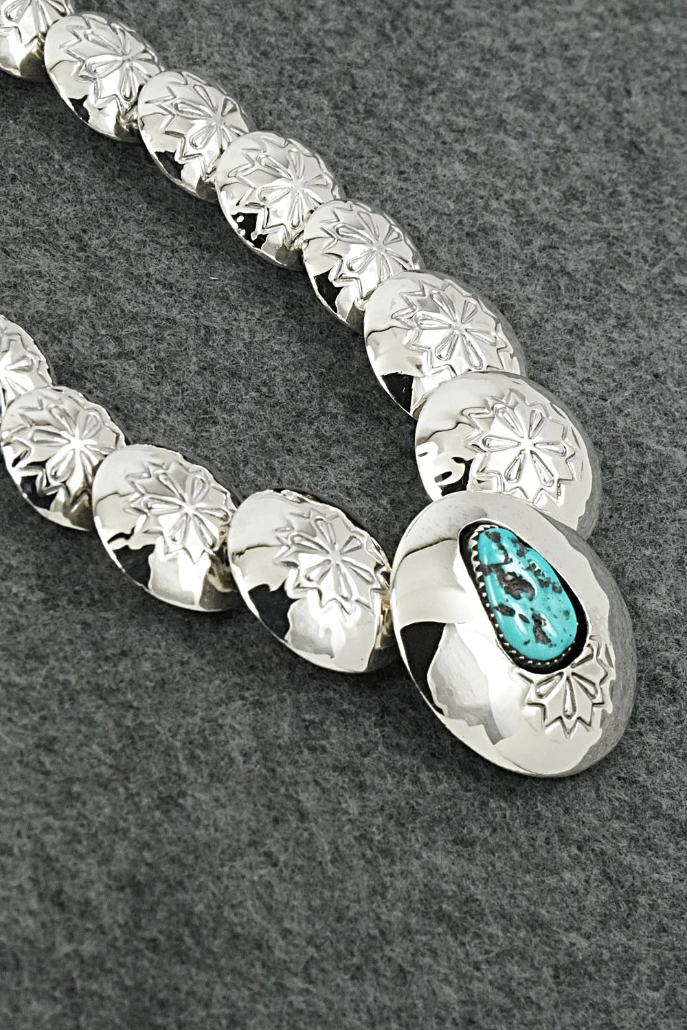 Turquoise Sterling Silver Necklace and Earrings Set - Tim Thompson