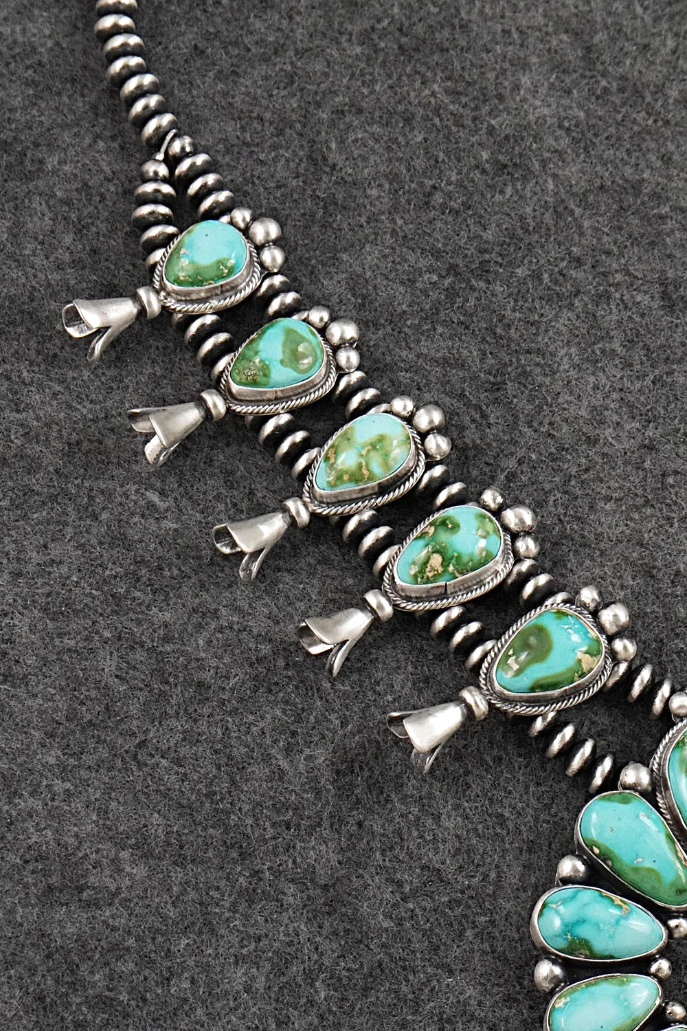 Turquoise & Sterling Silver Squash Blossom Set - Darrin Livingston